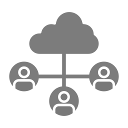 partage dans le cloud Icône