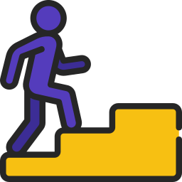 Climbing stairs icon