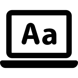 Буква А на экране ноутбука иконка