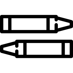 twee kleurpotloden icoon