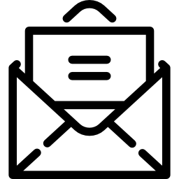 presentatiekaart in open envelop icoon