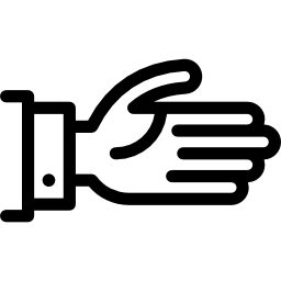 oferowanie lewej ręki ikona