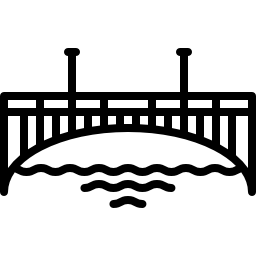 ponte su un fiume icona