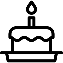 torta di compleanno con candela icona