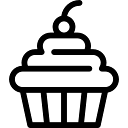 cupcake met kers icoon