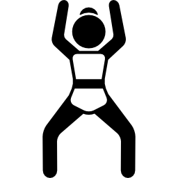 posizione braccia alzate icona