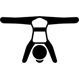 streching legs upsidedown icon