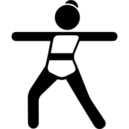 posizione di allungamento delle braccia icona