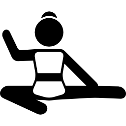weibliche streching one leg position icon