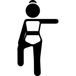 vrouw met één been omhoog positie icoon