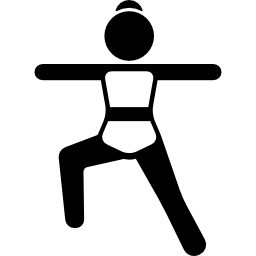 mujer estirando los brazos y una rodilla doblada icono