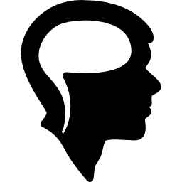 cervello in testa icona