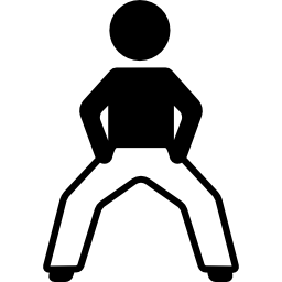 hombre con postura de piernas abiertas icono
