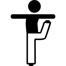 Man Stretching Arms and Leg Backwards icon