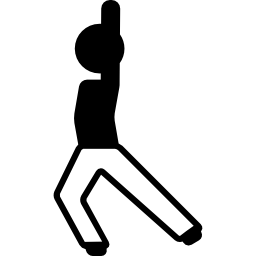 hombre con estiramiento de brazos y piernas icono
