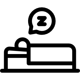 spanie w łóżku ikona