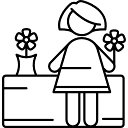 Женщина-флорист иконка