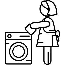 kobieta i pralnia ikona