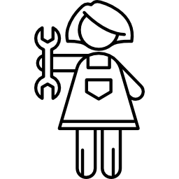vrouw repareren icoon