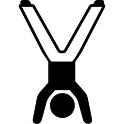 Man handstands with open legs icon