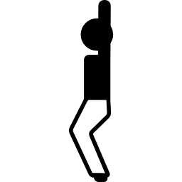 hombre con rodillas flexionadas y estiramiento de brazos icono