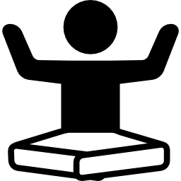 hombre en posición de loto flexionando los brazos icono
