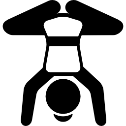 mädchen im handstand position flexing legs icon