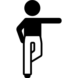 Boy Standing On Right Leg Stretching Left Arm icon