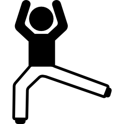 Flexing Arms and One Leg and Stretching Leg icon