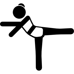 Girl Stretching Left Leg and arms icon