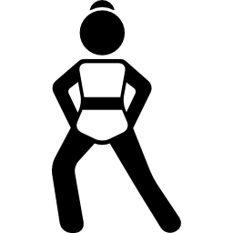garota flexionando a perna direita Ícone