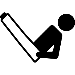 Man Flexing Trunk and Stretching Legs icon