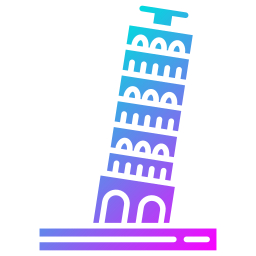 scheve toren van pisa icoon