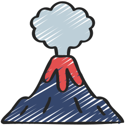 Volcano eruption icon