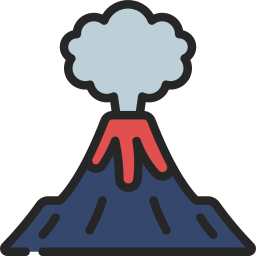 Volcano eruption icon