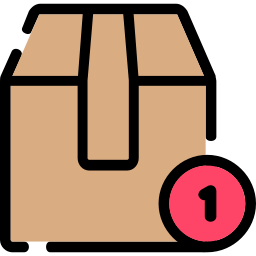 caja de cartón icono