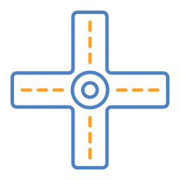 Road intersection icon