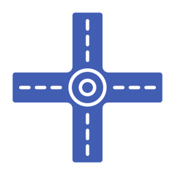 intersección de carreteras icono