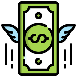 Flying money icon