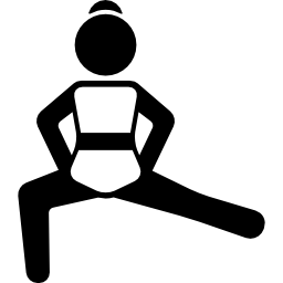 Girl Streching Left Leg and Flexing Right Leg icon