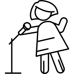 Женщина поет с микрофоном иконка