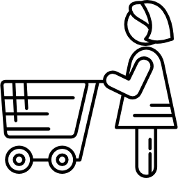 vrouw winkelen icoon