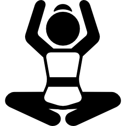 Woman Lotus Position with Arms Up icon
