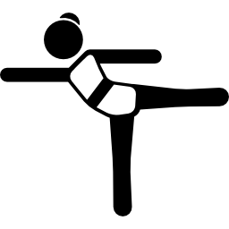 Girl Standing Up Stretching Leg and Arm icon