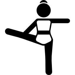 Girl Standing Up Stretching Right Leg icon