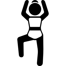 mujer flexionando los brazos y una pierna icono