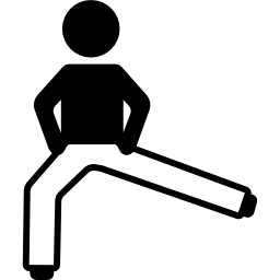 homem esticando uma perna Ícone