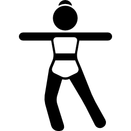 Girl Stretching Arms and flexing one leg icon