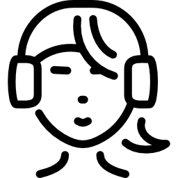 mujer con orejeras icono