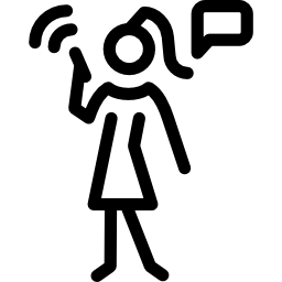 vrouw die telefonisch spreekt icoon